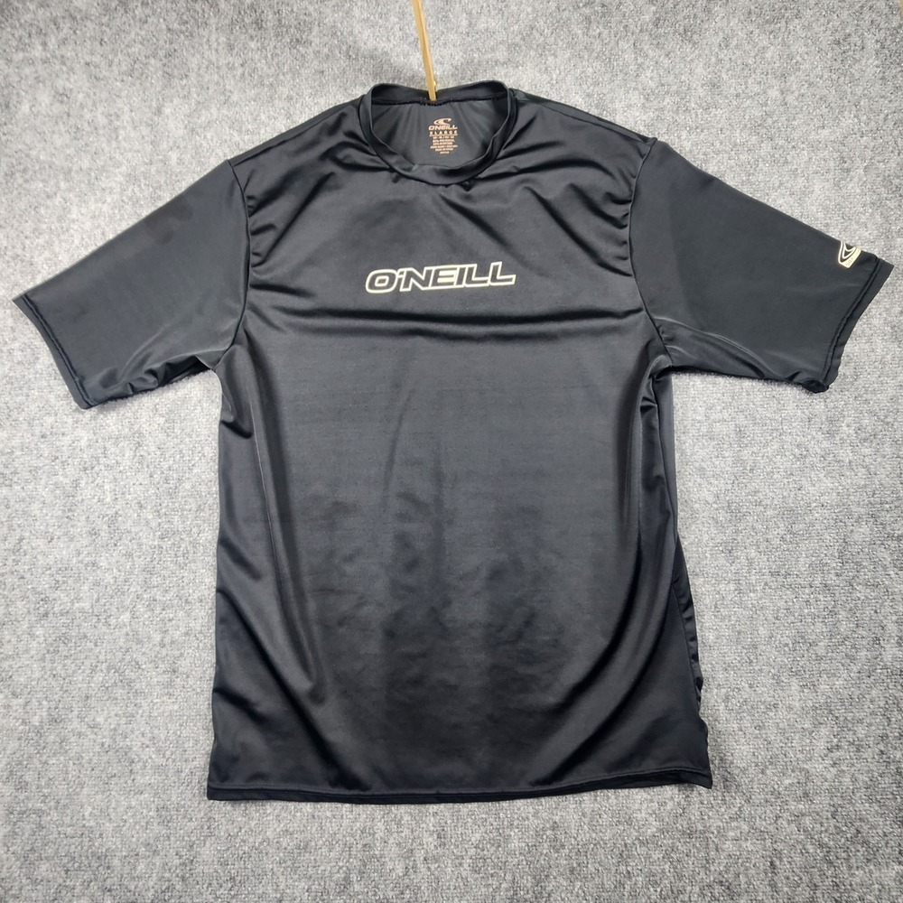 ONeill Mens Rash Guard XL Black Short Sleeve UPF 50+ Sun Protection Swim Shirt